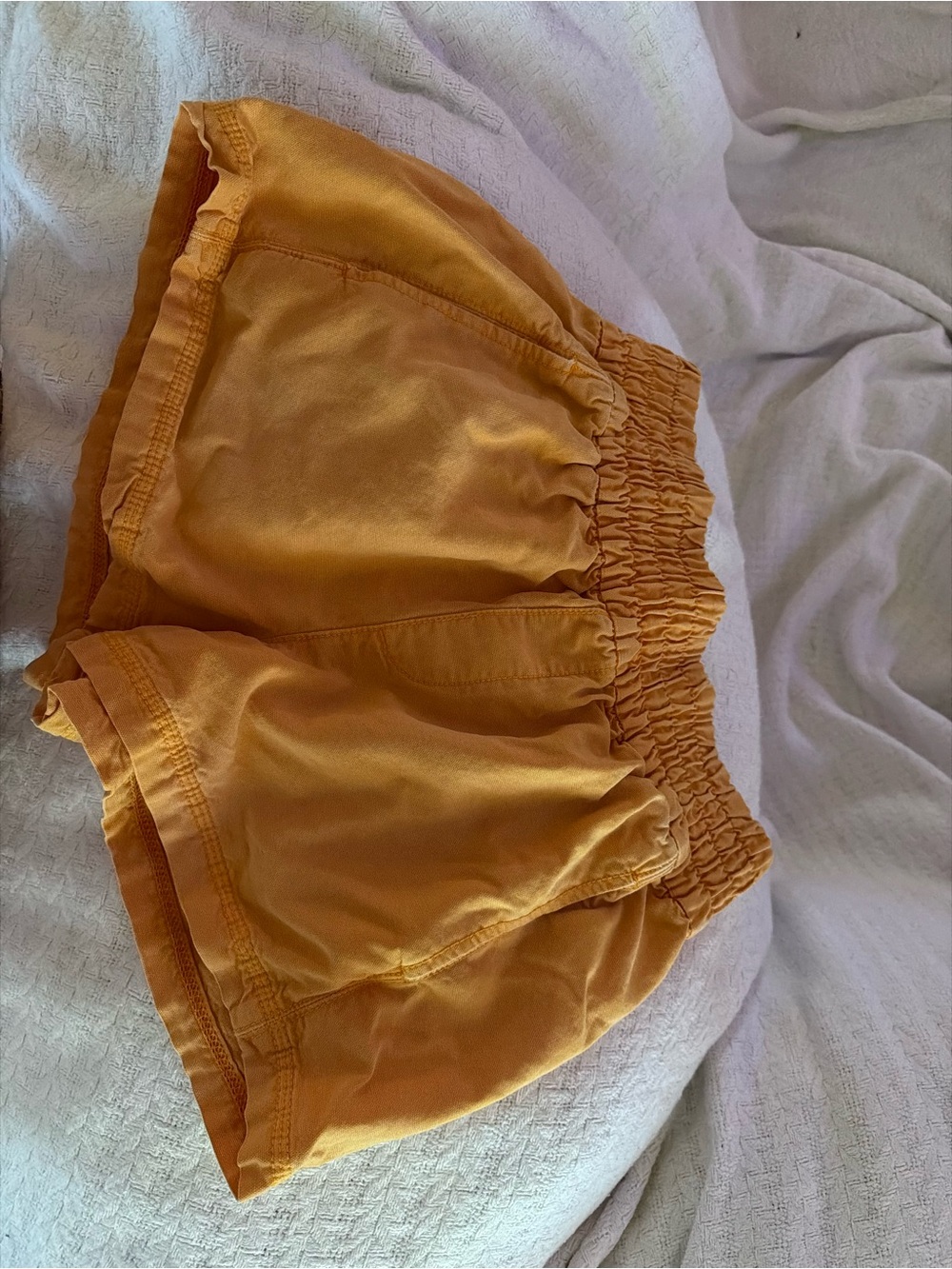 aerie Orange Smocked Casual Shorts